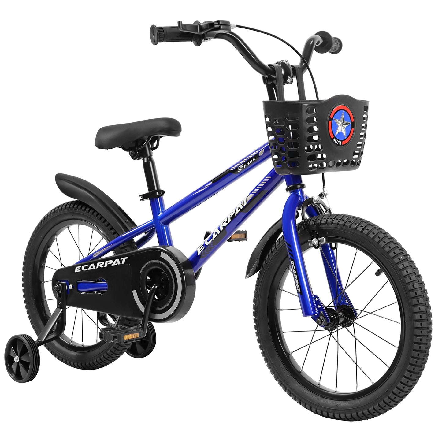 Kids Bike 14 inch for Boys & Girls with Training Wheels,  Freestyle Kids' Bicycle with Bell,Basket and fender.