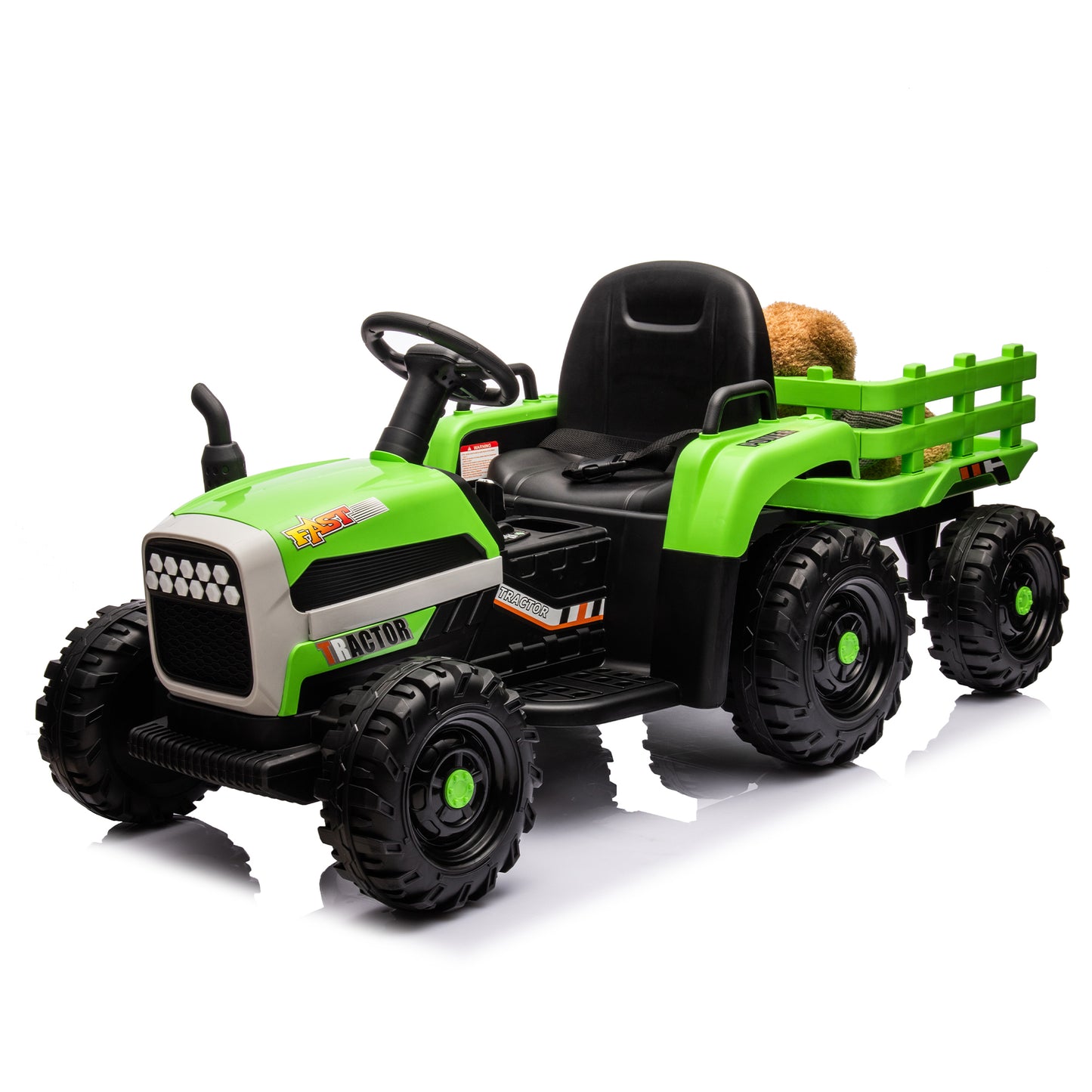 12V Battery Powered Ride on Tractor with Trailer and Remote Control