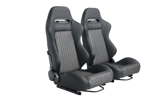 Premium Racing Seats with Double Slider Adjustment - 2PCS