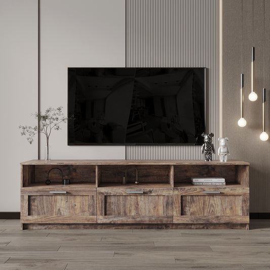 Stylish Media Console with Storage Space for 80 inch TV, Living Room or Bedroom Piece