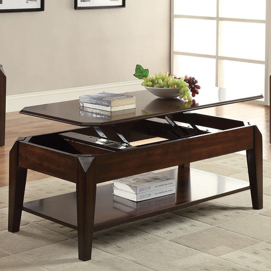 Elegant Walnut Coffee Table with Lift Top - Docila 80660