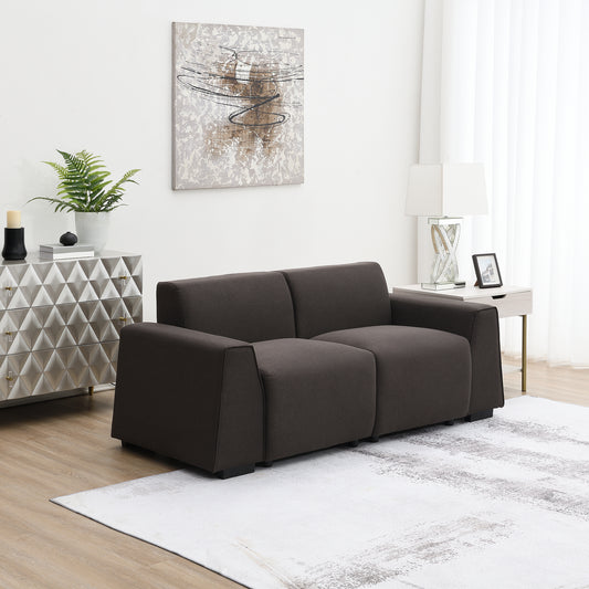 Stylish and Comfortable Modern Linen Fabric Sofa with Wide Armrests