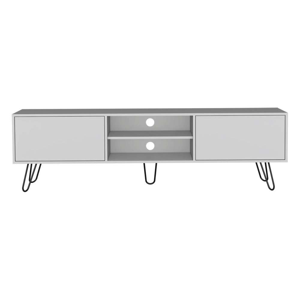 Elevate Your Living Room with the Stylish Franklin White TV Stand with Ample Storage Options