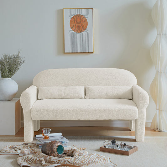 Modern teddy fabric loveseat for Living room