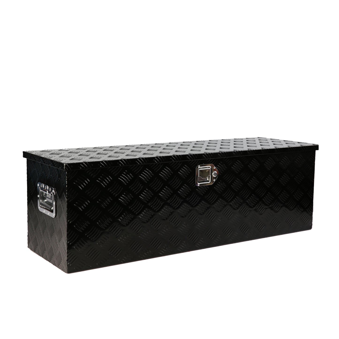 48 Inch Heavy Duty Aluminum Stripes Plated Tool long Box Pick Up Truck Bed RV Trailer Toolbox Storage Organizer, Waterproof Underbody Tool Box Storage with Lock and Key (48"×15.2"×15.2")