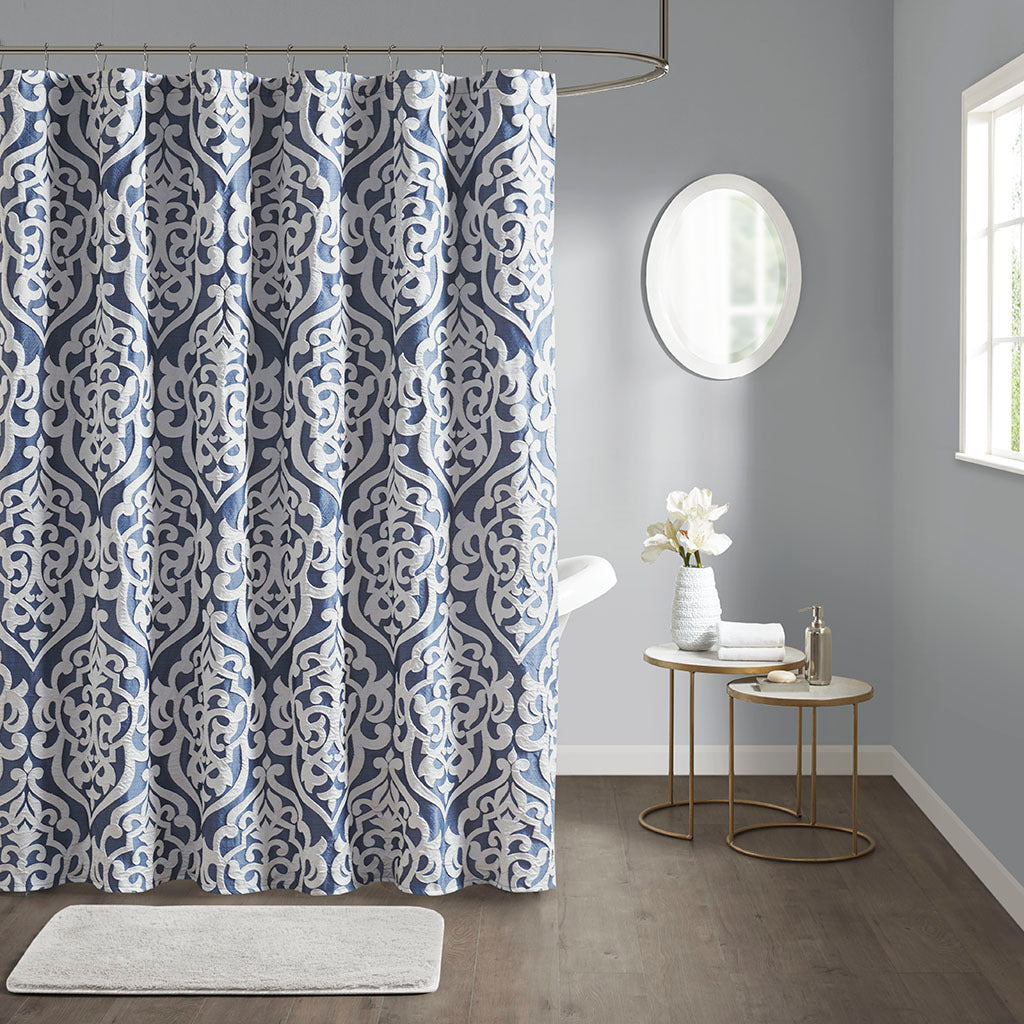 Madison Park Odette Damask Jacquard Shower Curtain