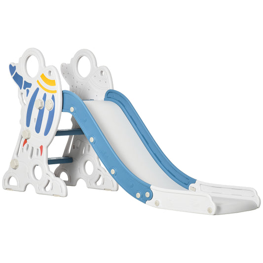 Qaba Rocket Ship Theme Indoor Slide for Toddlers Ages 1.5-3, Safe and Stable Toddler Toy, Blue