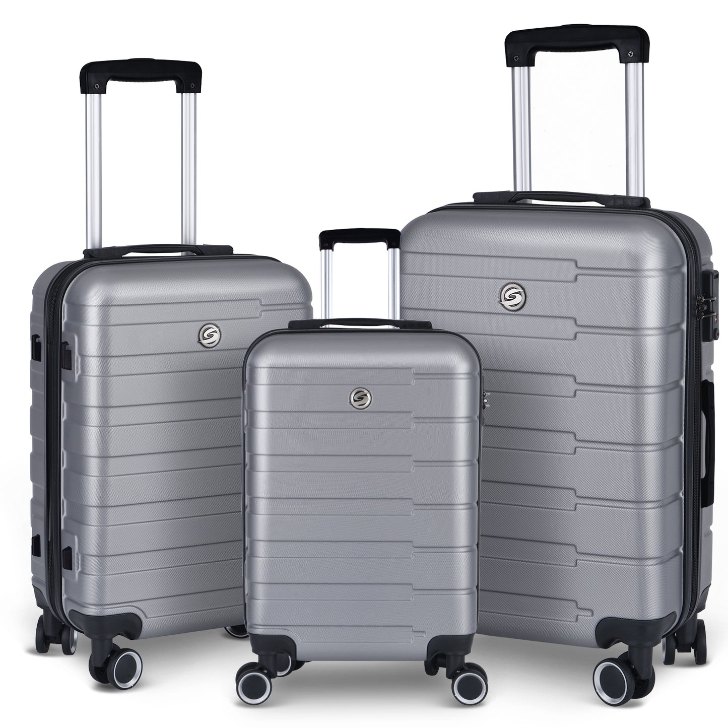 Luggage Suitcase 3 Piece Sets Hardside Carry-on luggage with Spinner Wheels 20"/24"/28"