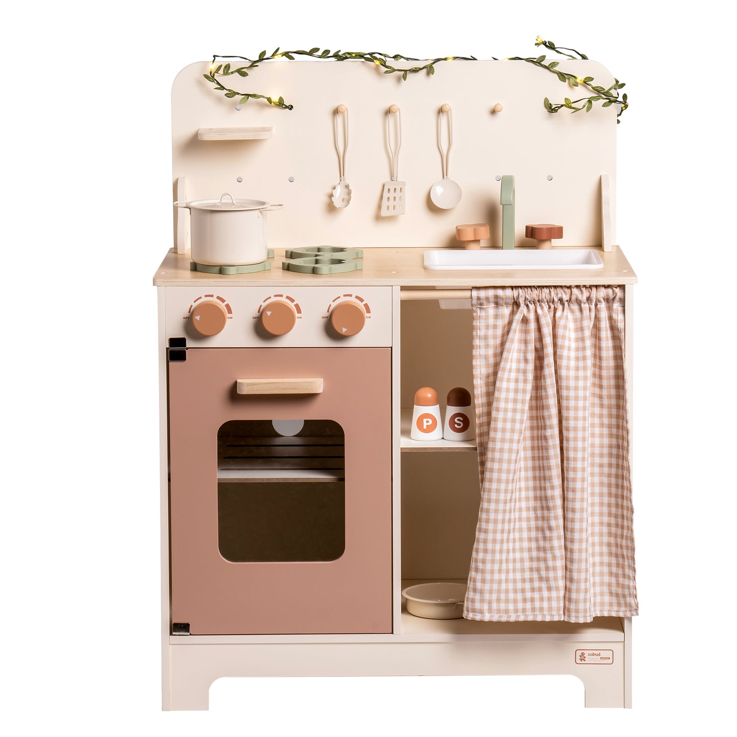 Cream Kitchen Playset with Bohemian-inspired Design for Kids