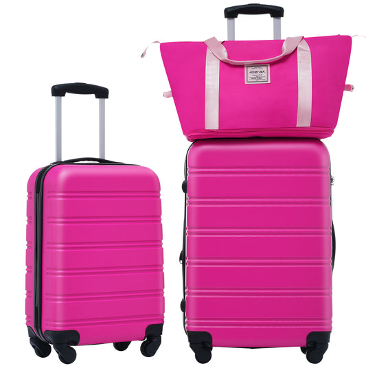 Hardshell Luggage Sets 2Pcs + bag Spinner Suitcase with TSA Lock Lightweight