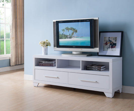 White Entertainment Center TV Stand with Storage