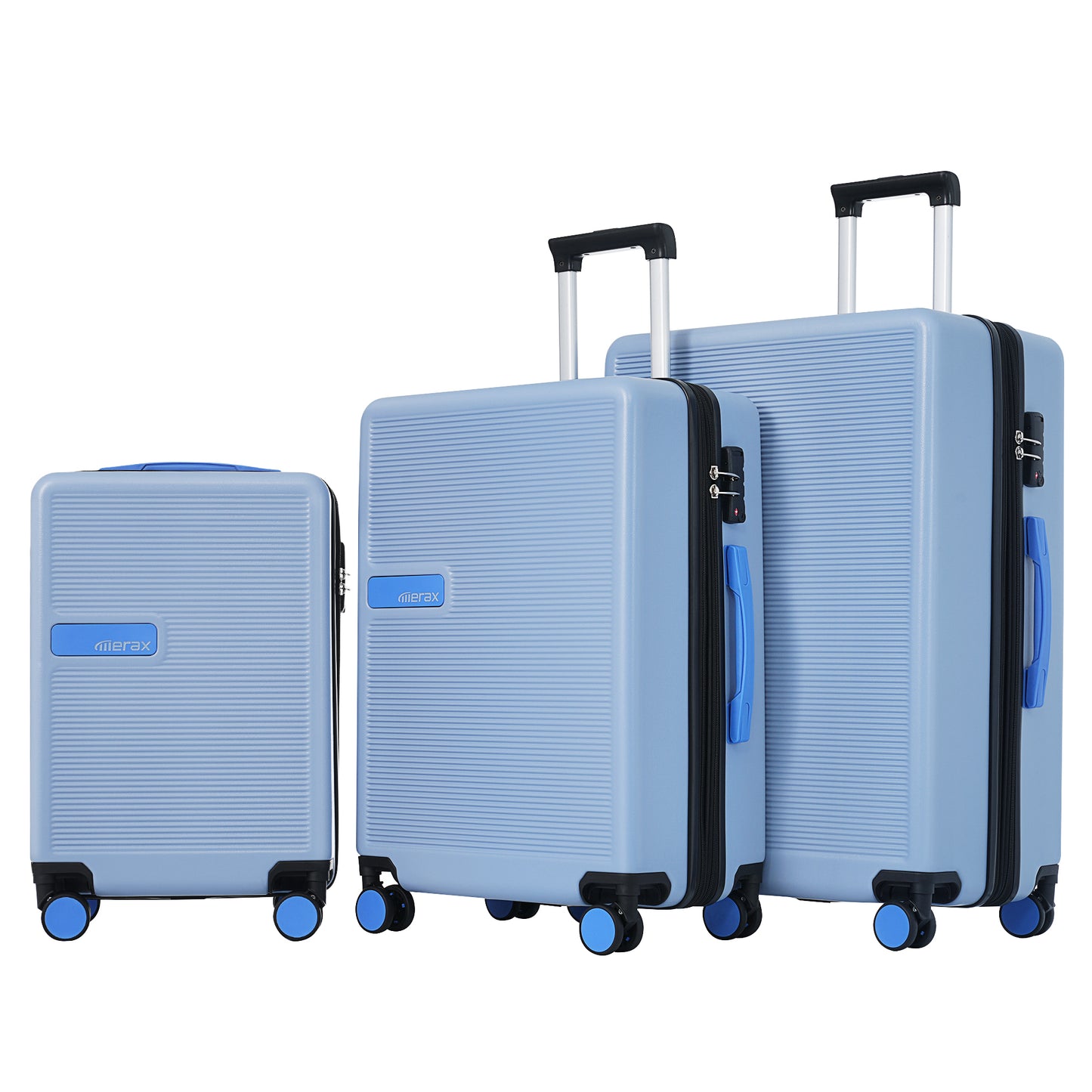 Contrast Color 3 Piece Luggage Set Hardside Spinner Suitcase with TSA Lock 20" 24' 28" Available