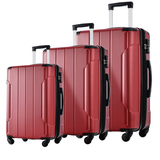 Hardshell Luggage Sets 3 Pcs Spinner Suitcase with TSA Lock Lightweight 20''24''28''