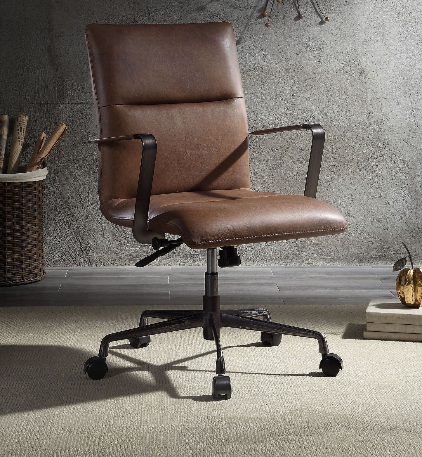 Indra Office Chair, Vintage Chocolate Top Grain Leather 92568