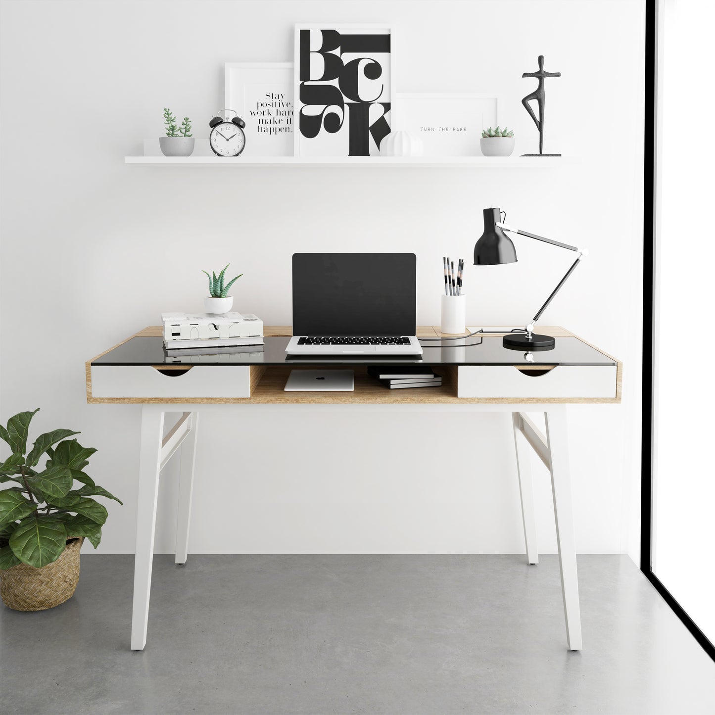 Stylish Walnut Computer Desk with Ample Storage