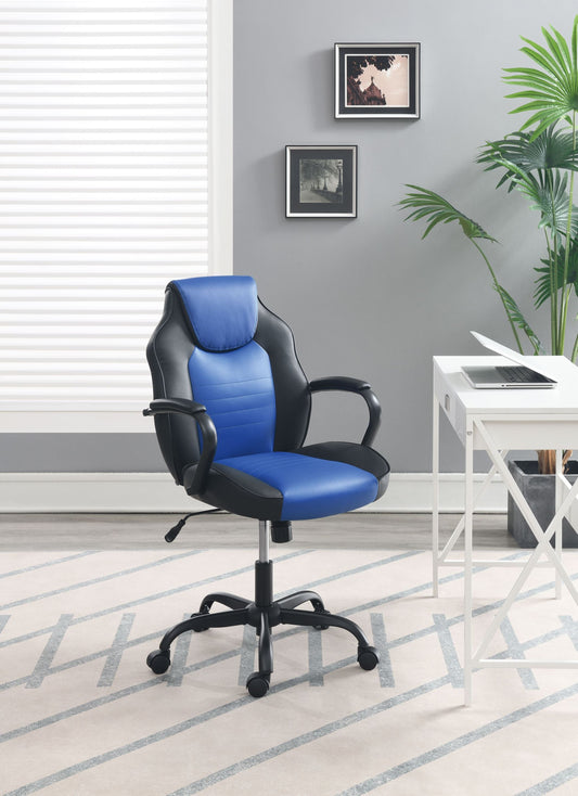 OFFICE CHAIR in Black Faux Leather