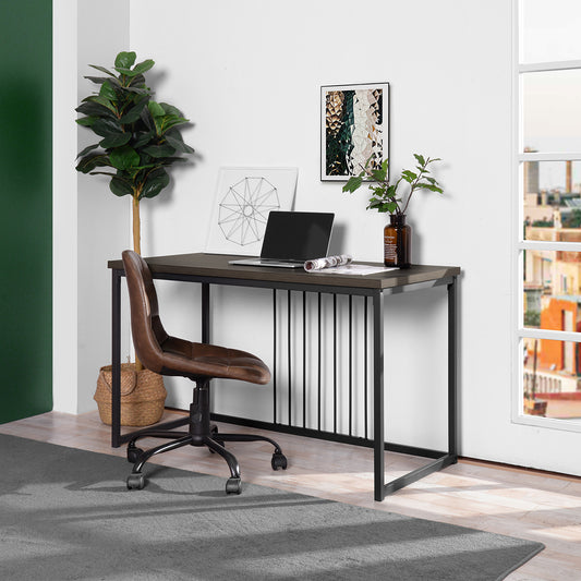 Flexible Layout Modern Walnut and Black Computer Desk