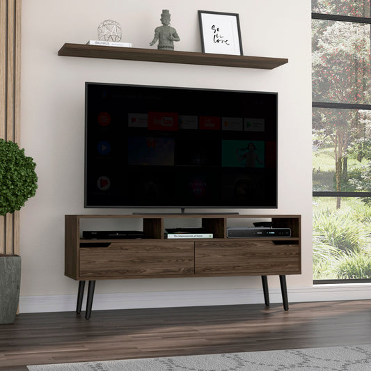 Oslo TV Stand with Elegant Dark Walnut Finish