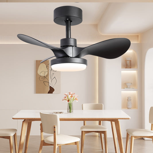 24 Compact Ceiling Fan with LED Light and Remote Control, Modern Low Profile Design