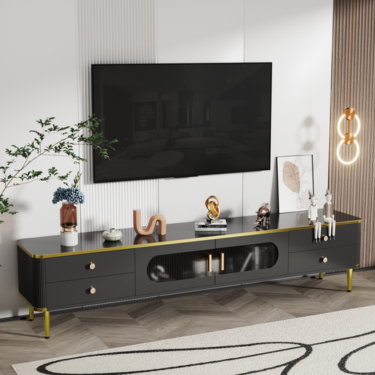 Sophisticated TV Stand with Ample Storage and Modern Design