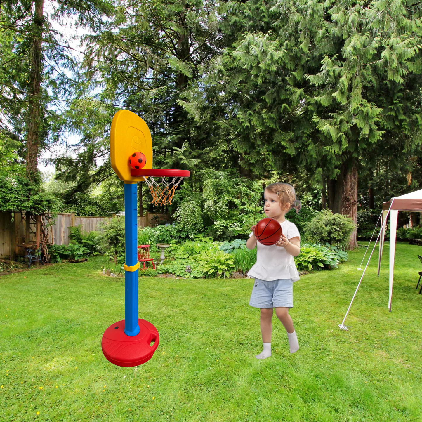 Adjustable Height Children's Basketball Hoop for Indoor and Outdoor Use