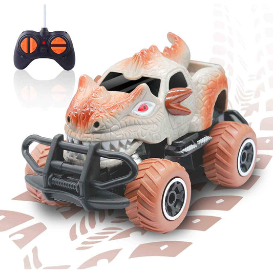 Dinosaur RC Car 1/43 Scale 27MHz Remote Control Monster Truck for Toddlers Birthday Gifts