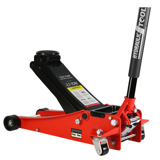 2.5 Ton Dual Piston Hydraulic Steel Racing Floor Jack with Quick Lift Pump