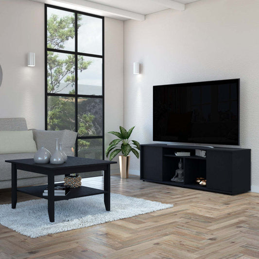 Luxurious 2-Piece Living Room Furniture Set in Elegant Black Color