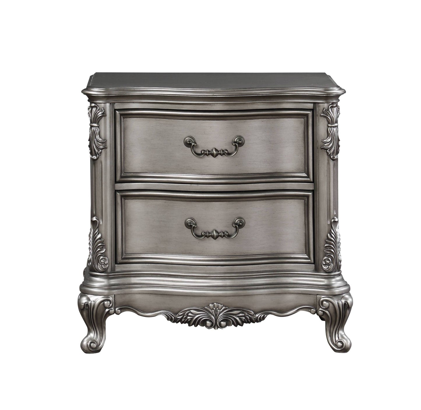 Ausonia Nightstand, Antique Platinum Finish BD00604