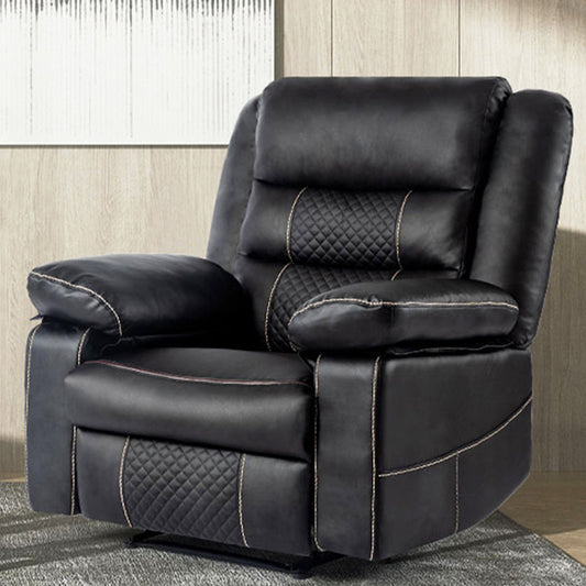 Breathable Leather Massage Recliner Chair with Extended Width and Full-Body Support and Multi-Reclining Mode