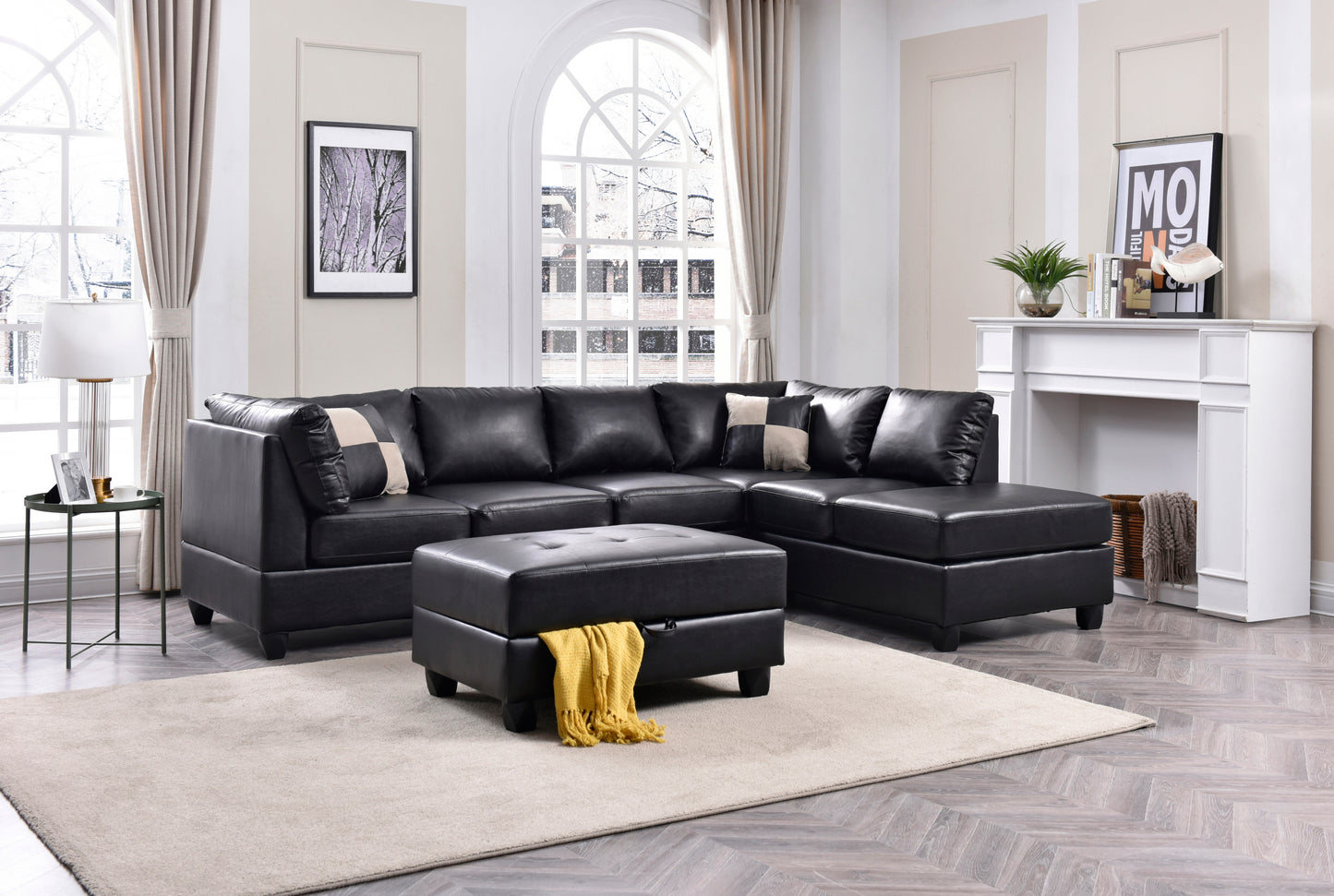 Malone G643B-SC Sectional in Sophisticated BLACK