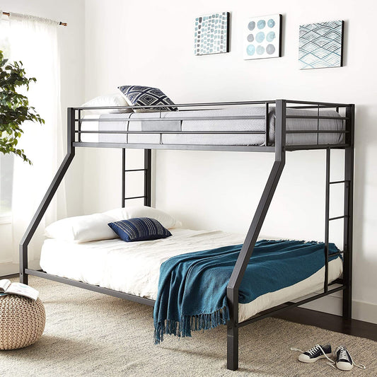 Sandy Black Metal Bunk Bed with Twin XL/Queen Size Configuration