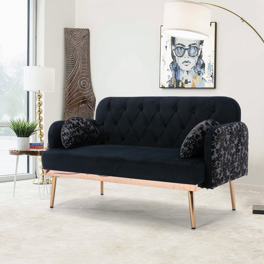 Velvet  Sofa , Accent sofa .loveseat sofa with metal feet