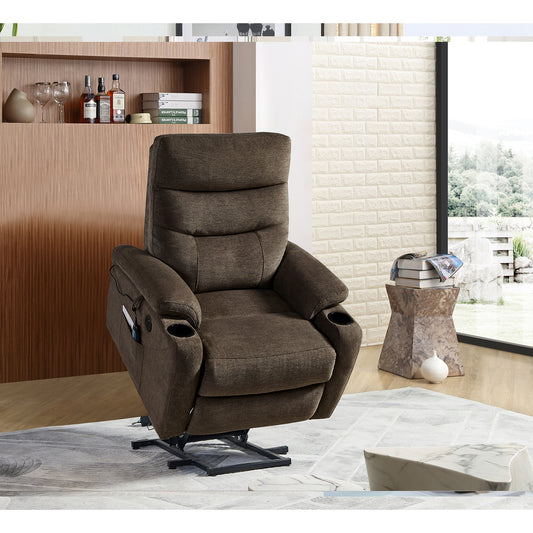 Elderly Comfort Electric Power Lift Recliner Chair with Massage and Heat, 3 Positions, High-end Quality Fabric