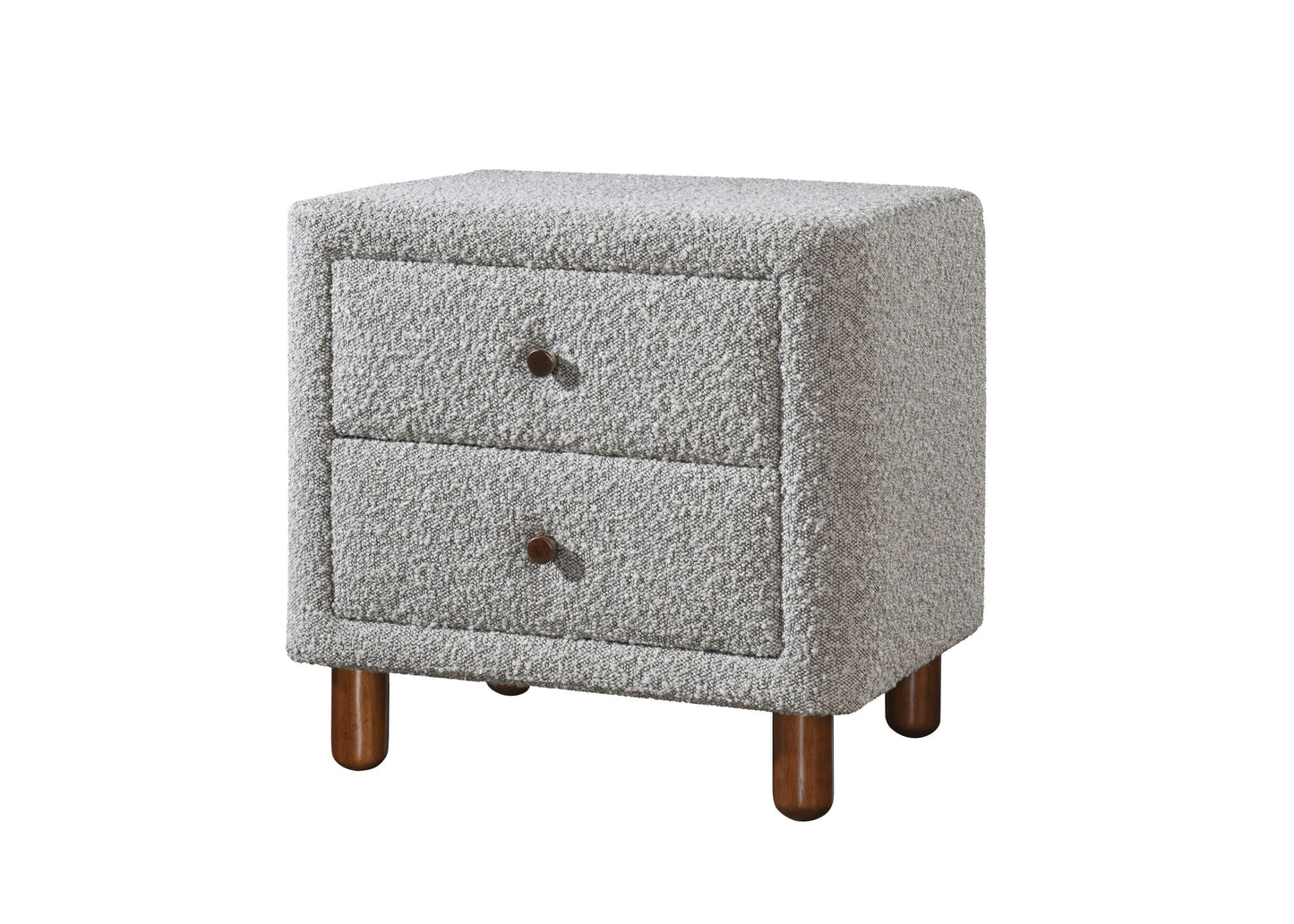 Cleo Nightstand, Gray Boucle BD02473