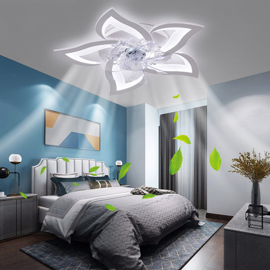 27-Inch Smart Ceiling Fan with Adjustable LED Lights and Remote Control, 6-Speed Wind Settings