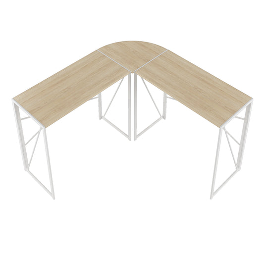 Contemporary White L-Shaped Workstation Desk