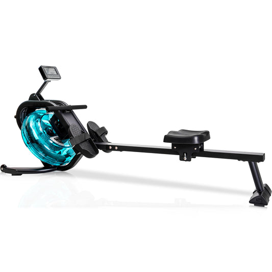 Water Rowing Machine Rower with LCD Monitor, Exercise Workout Water Rower for Home Use