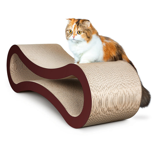 FluffyDream Cat Scratcher Cardboard, Scratching Pad House Bed Furniture Protector, Infinity Shape, Curved