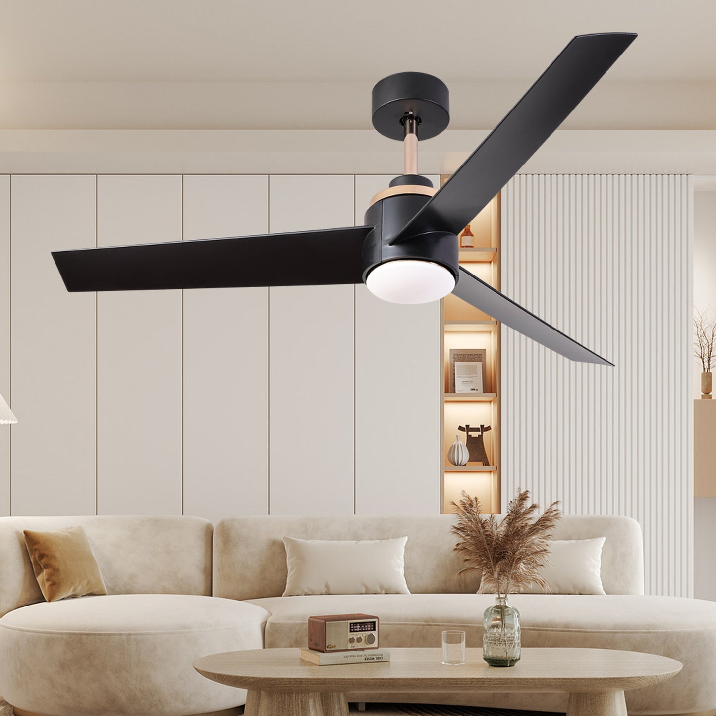 52-Inch Modern Ceiling Fan with LED Light and Remote Control