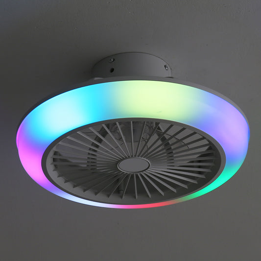 Modern 18 RGB Ceiling Fan with Dimmable LED Lights and Remote Control