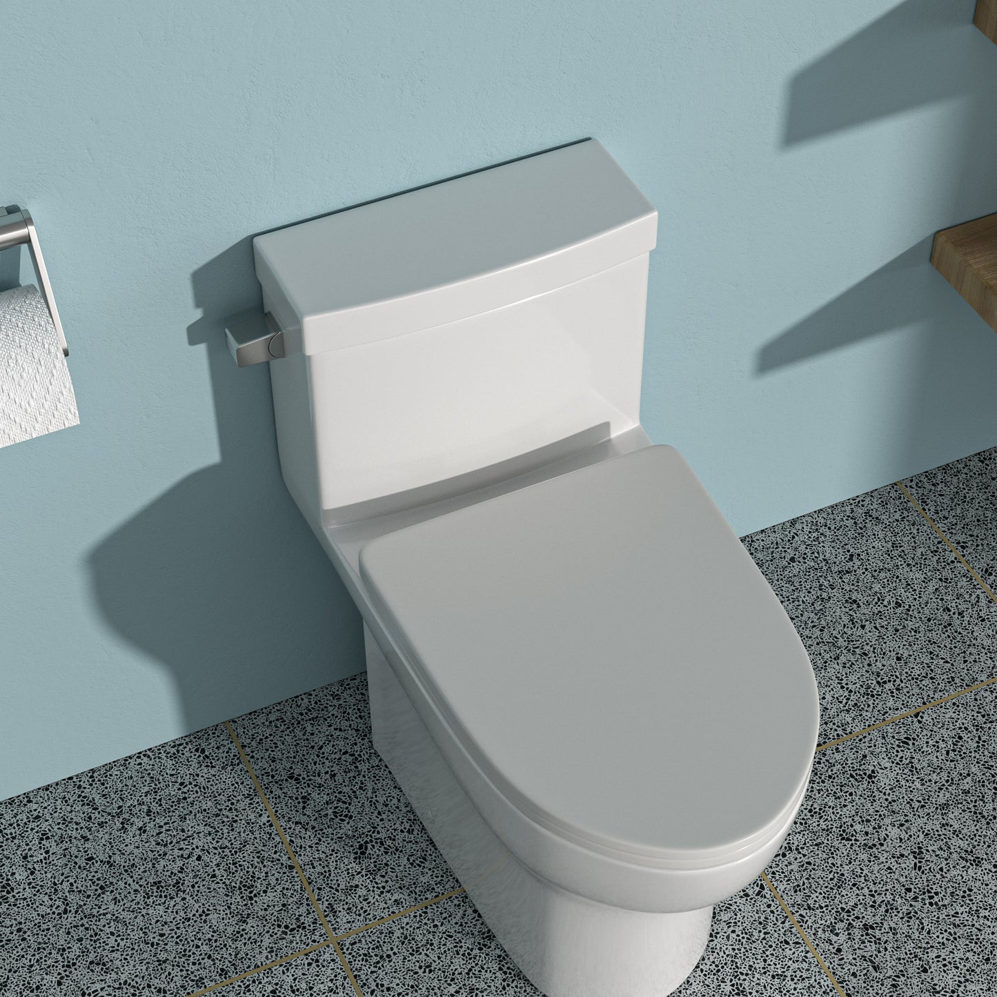 Ceramic One Piece Toilet,Single Flush with Soft Clsoing Seat