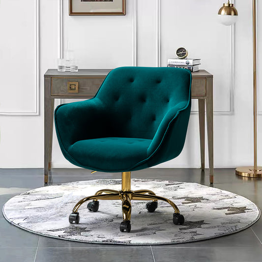 Somnus Task Chair With Tufted Back and Golden Base