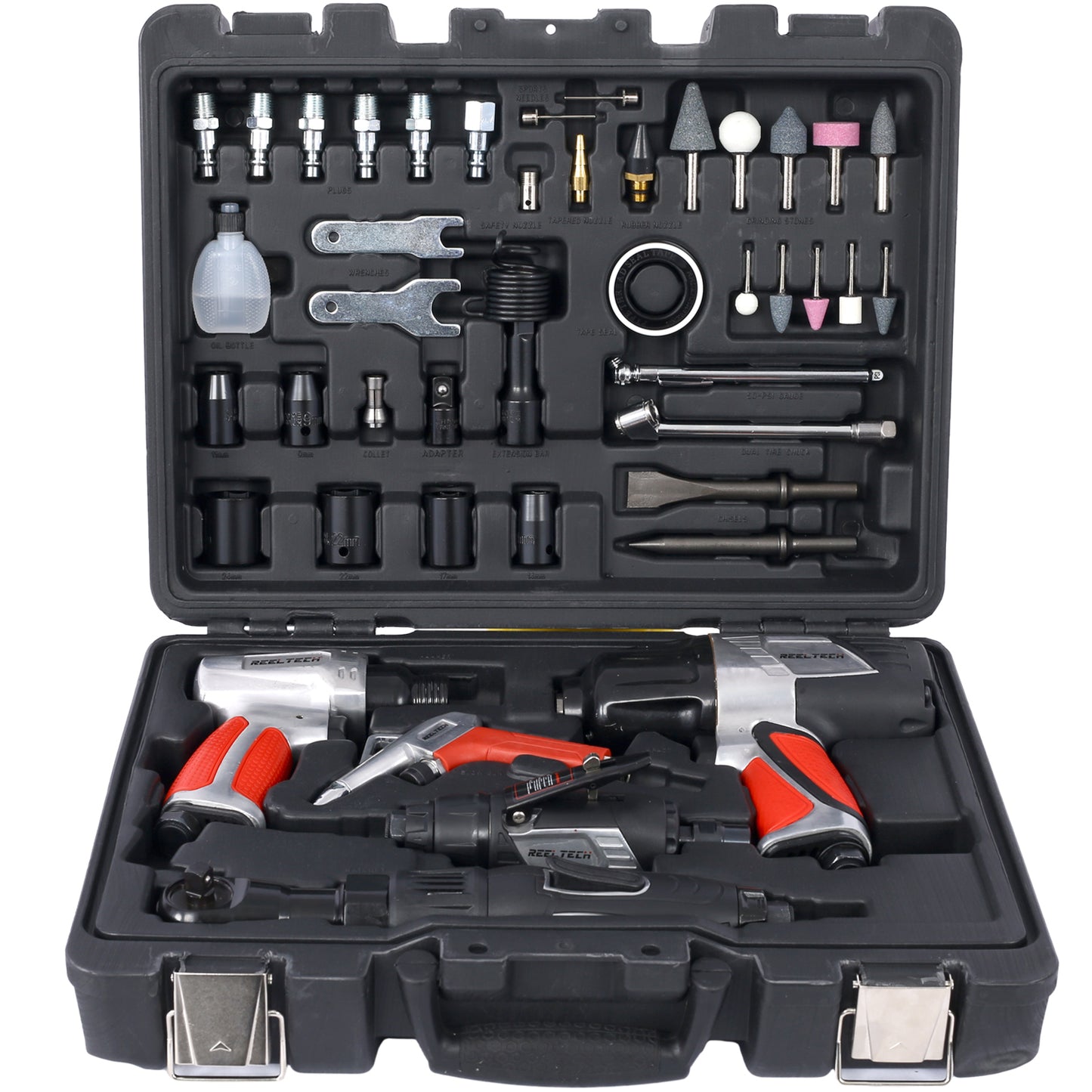 44-Piece Professional Air Tool Accessory Kit) - Impact Wrench, Air Ratchet, Die Grinder, Blow Gun, Air Hammer, Dual Air Chuck, Tire Gauge, and Accessories