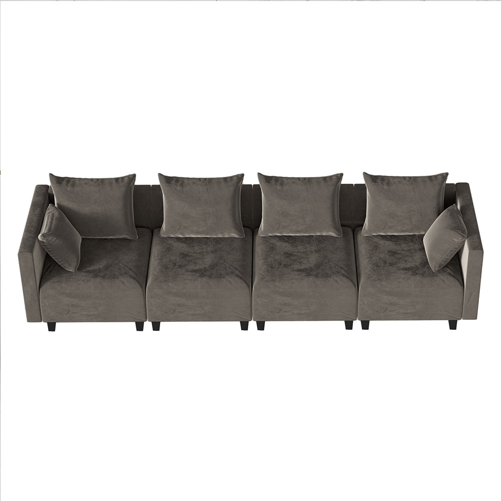 Sectional Sofa modular Couch L Shape with  Pillows for Living Room Camel