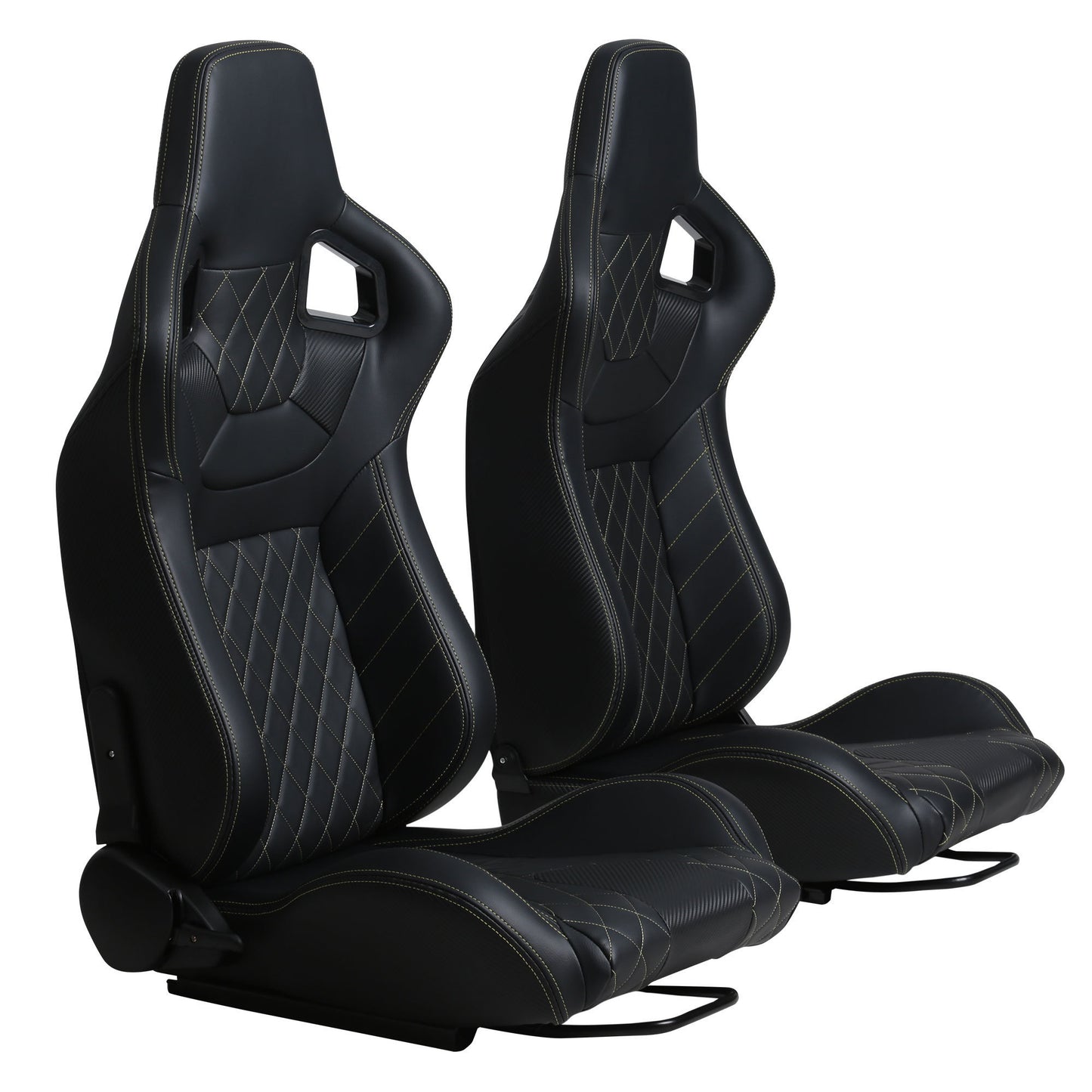 Ergonomic PVC Racing Simulator Game Seats, Black with Adjustable Double Slides