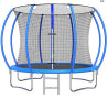 10FT Round Trampoline with Safety Enclosure Net & Ladder, Spring Cover Padding,