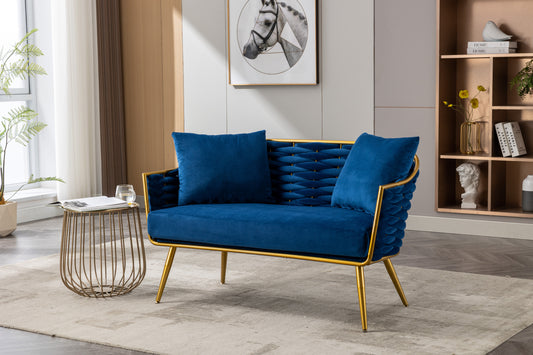 Velvet Accent Chair Modern Upholstered Armsofa Tufted Sofa with Metal Frame, Single Leisure sofa for Living Room Bedroom Office Balcony