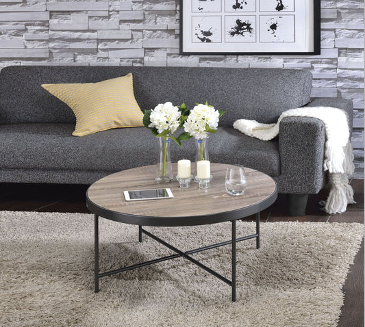 Weathered Gray Oak and Metal Bage Coffee Table (81735)