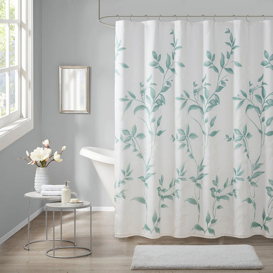 Seafoam Botanical Burnout Shower Curtain by Madison Park